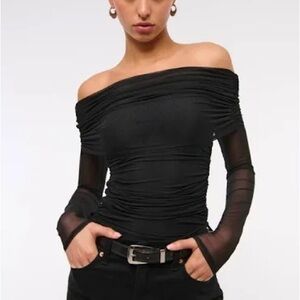 Abercrombie & Fitch Black Off-Shoulder Blouse